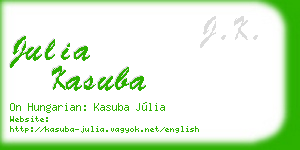 julia kasuba business card